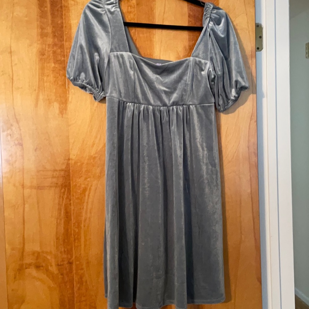 NWOT Crushed Velvet Babydoll Dress